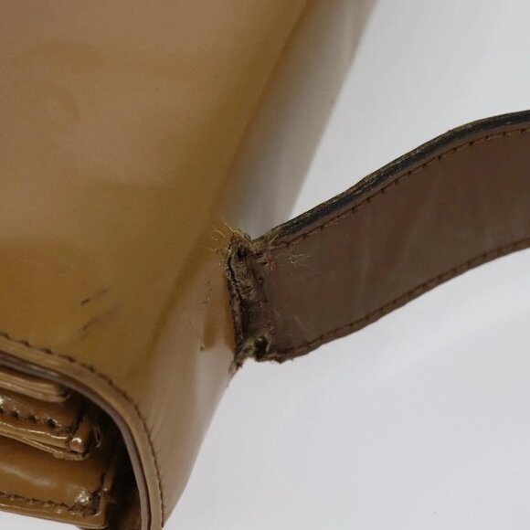 PRADA Shoulder Bag Enamel Beige Silver Auth - Picture 8 of 16